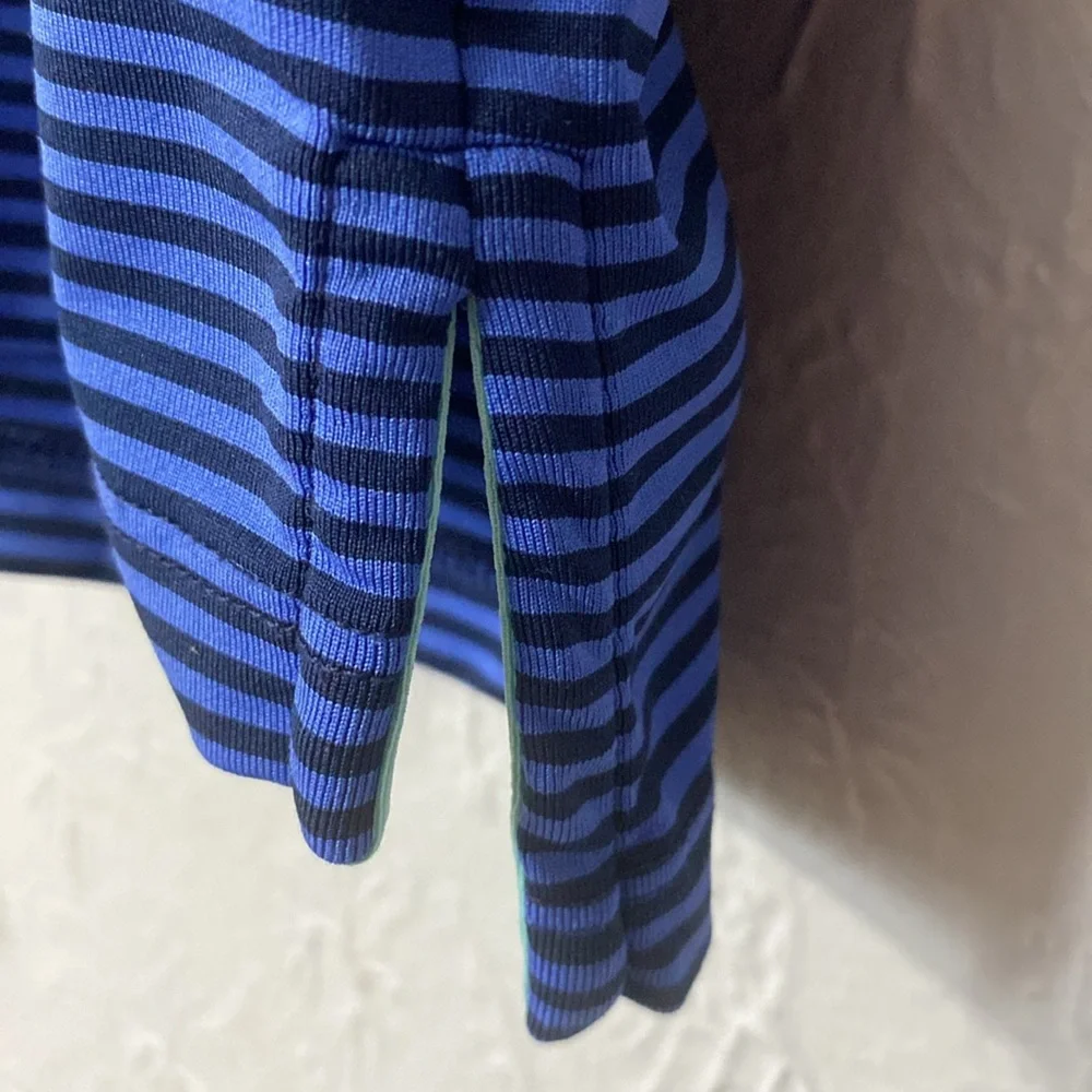 ⛳️ Greyson Men’s Navy Blue Stripped Golf Polo - L 🏌️♂️ - Picture 6 of 10